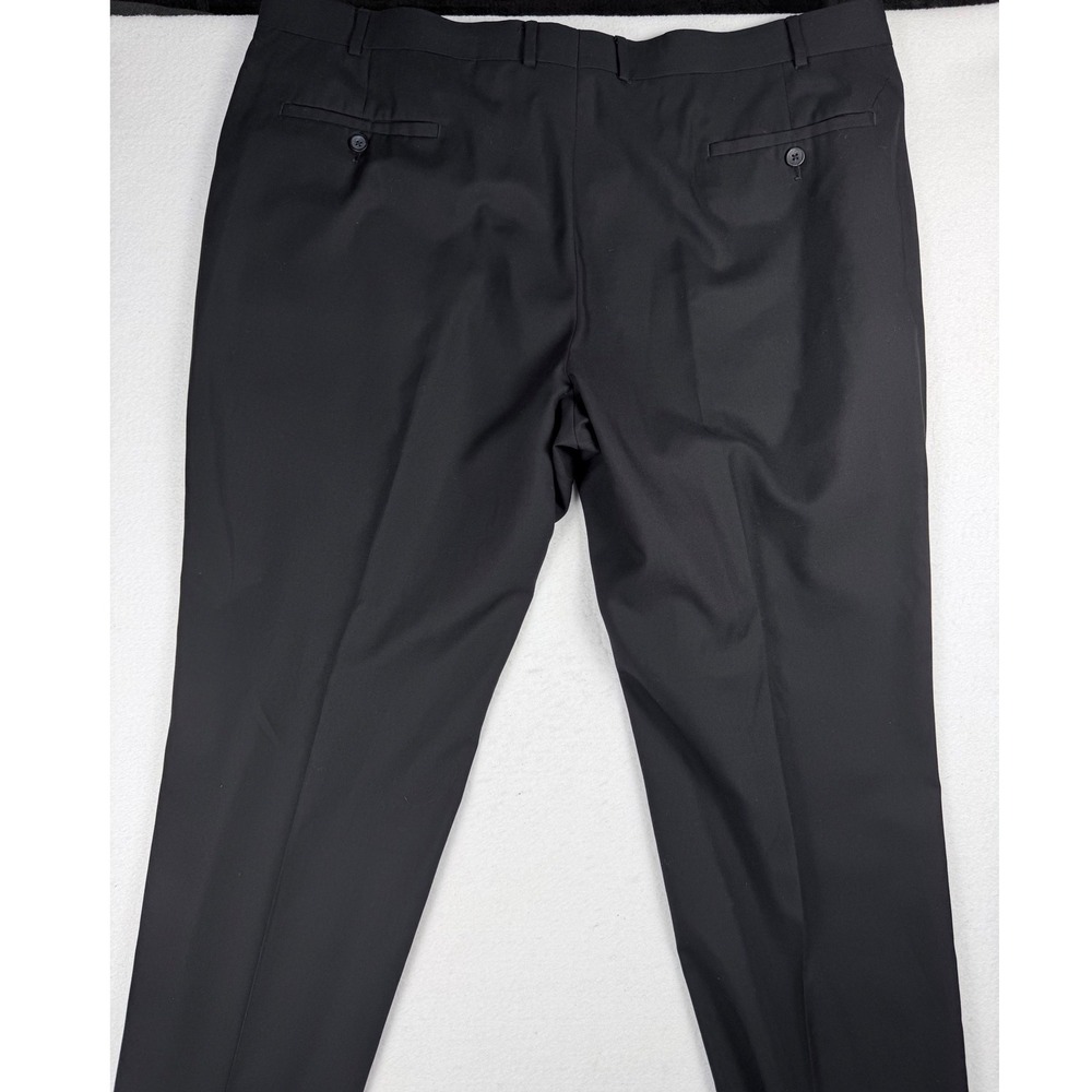 Kenneth Cole New York Mens Black Dress Pants Flat Front Trousers 44W 32L LR9052 - Picture 5 of 5
